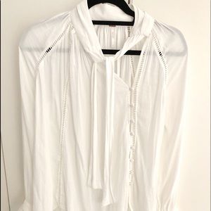 Free People asymmetrical White Blouse